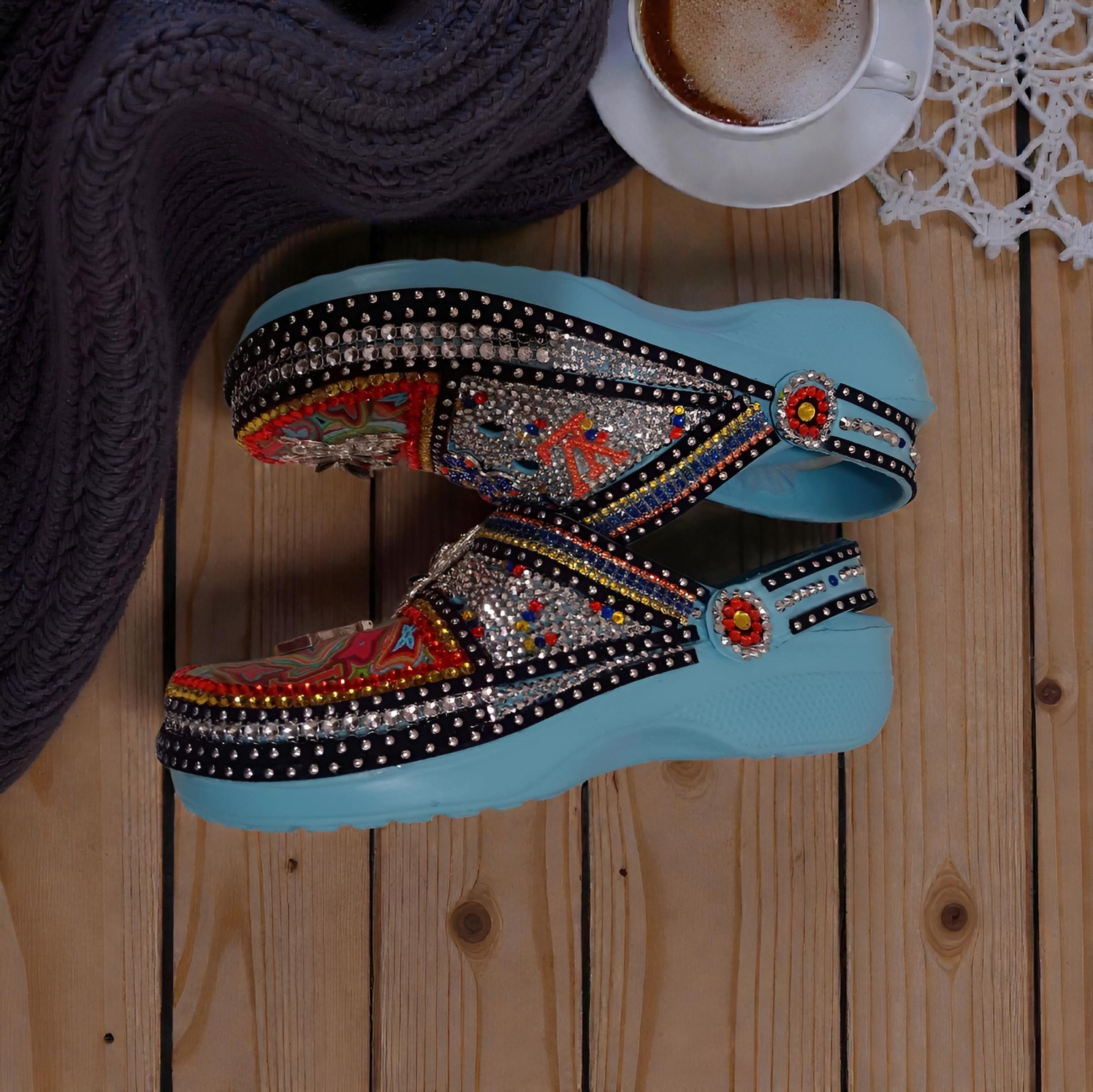 Colorful Butterfly Bling Crocs |