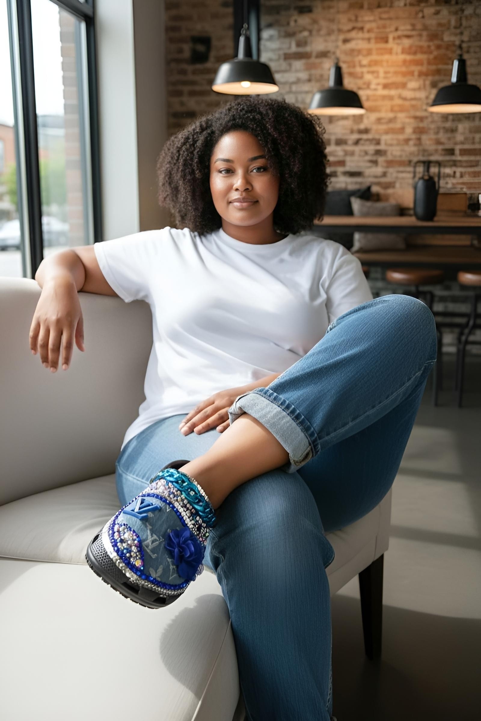 Denim Blue Bling Crocs