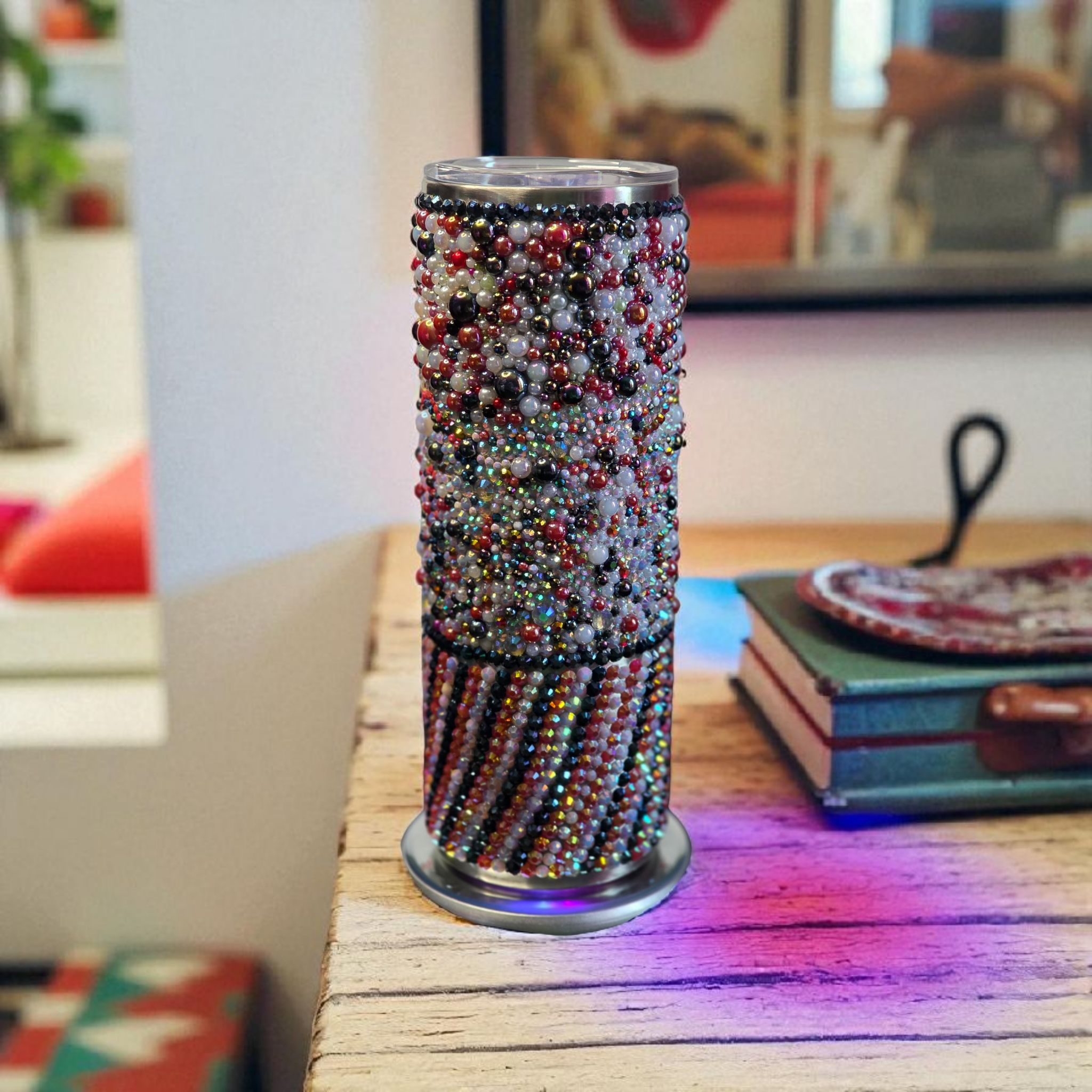  20oz Confetti Luxe Rhineston& Pearl Tumbler 