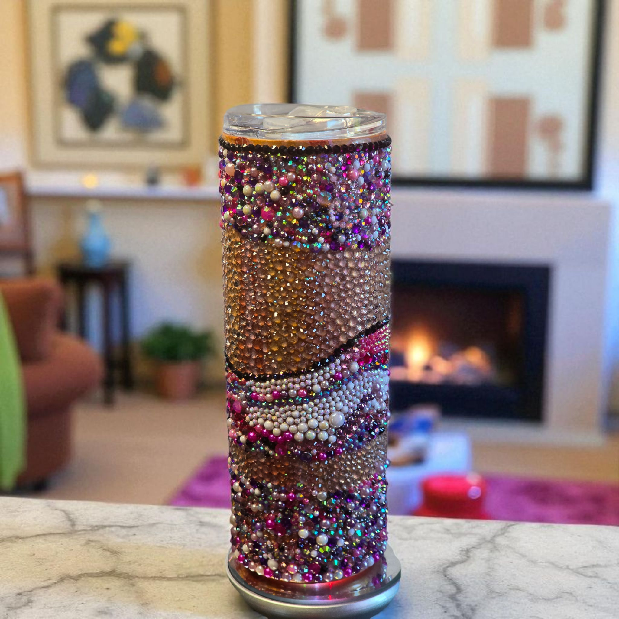 20oz Luxe Jewel Rhinestone & Pearl Tumbler  