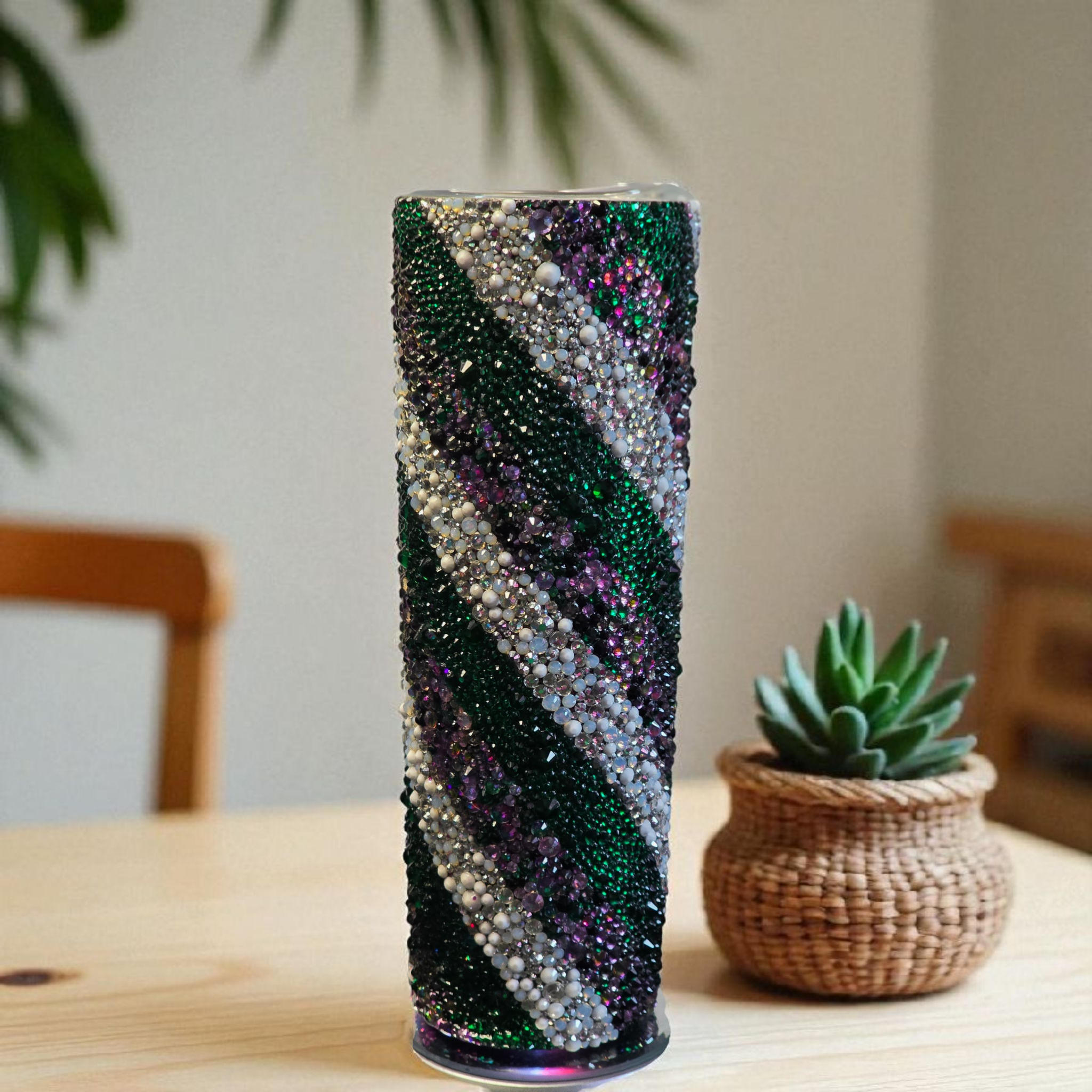  Emerald Night Rhinestone  30oz Skinny Tumbler 