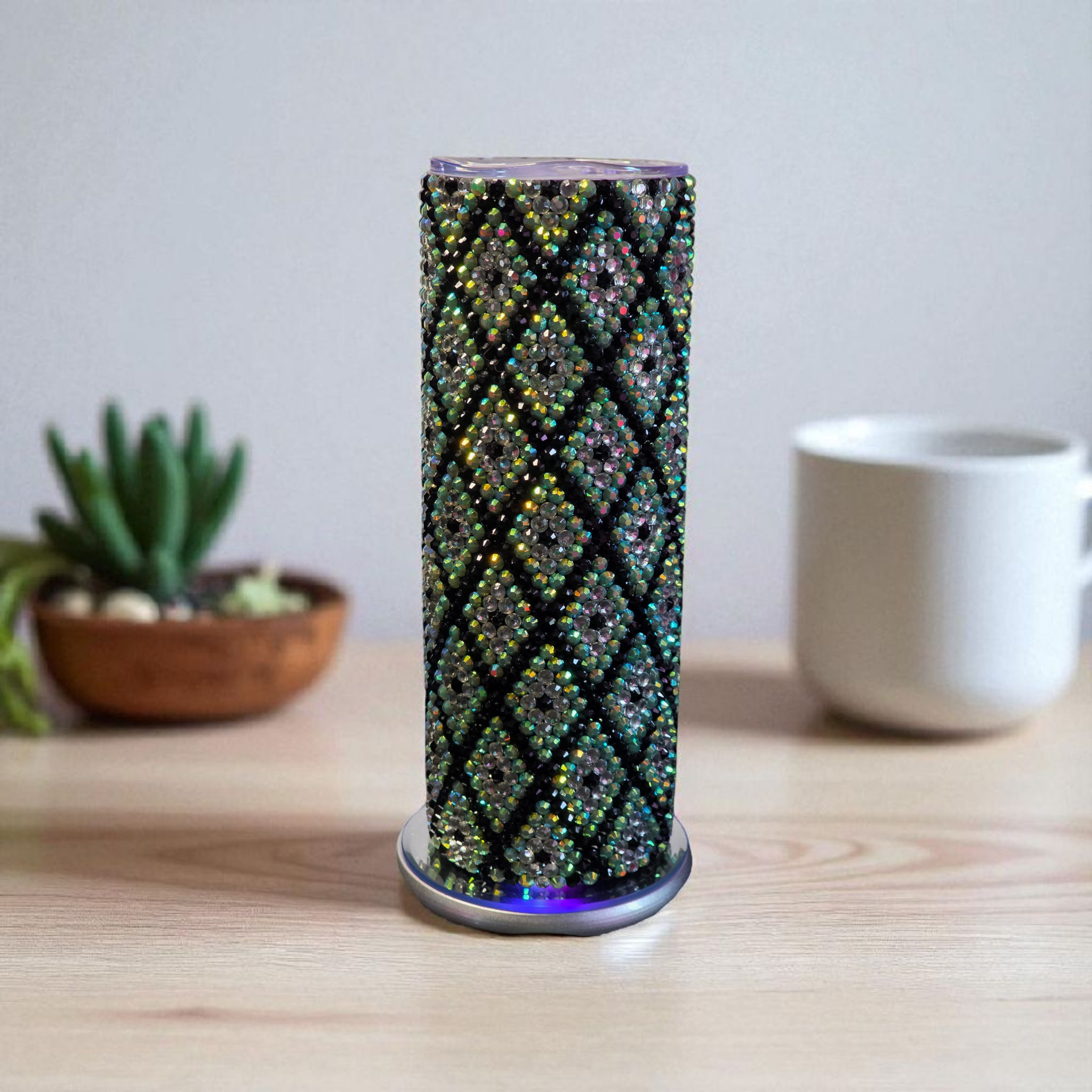20oz Midnight Emerald Rhinestone Tumbler 