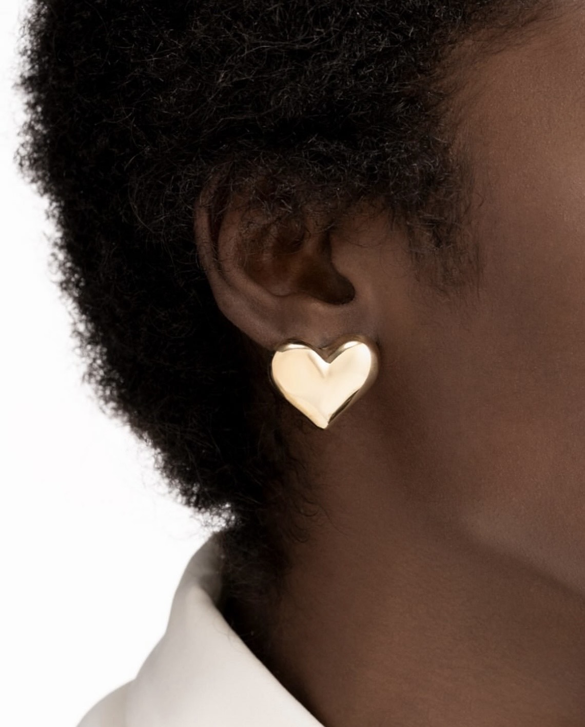 Gold Heart Stud Earring