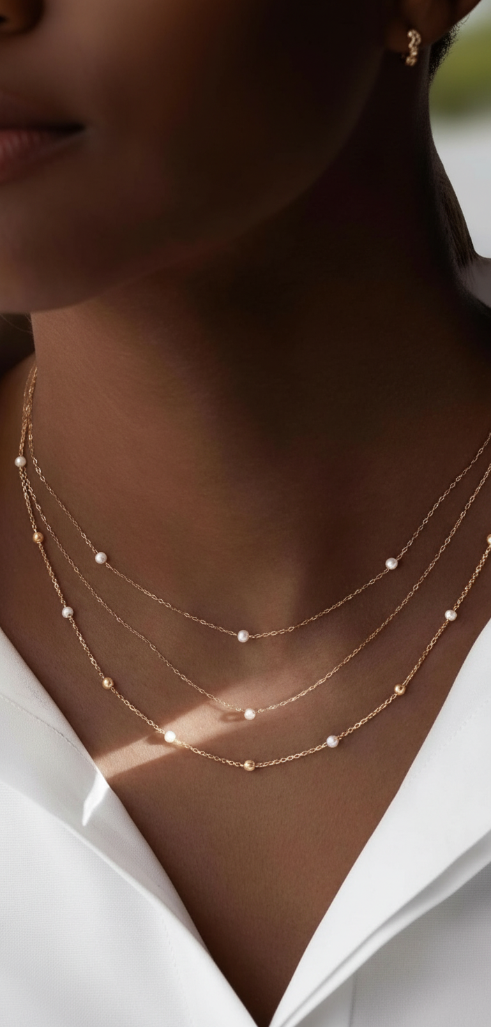 Elegant Layered Pearl Necklace