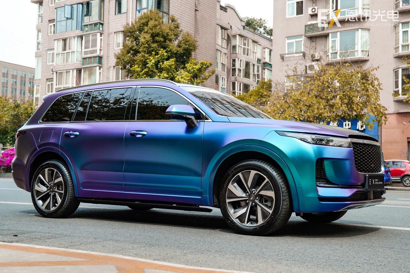 Matte Chameleon Purple-Blue-Green Car Body Wrap 