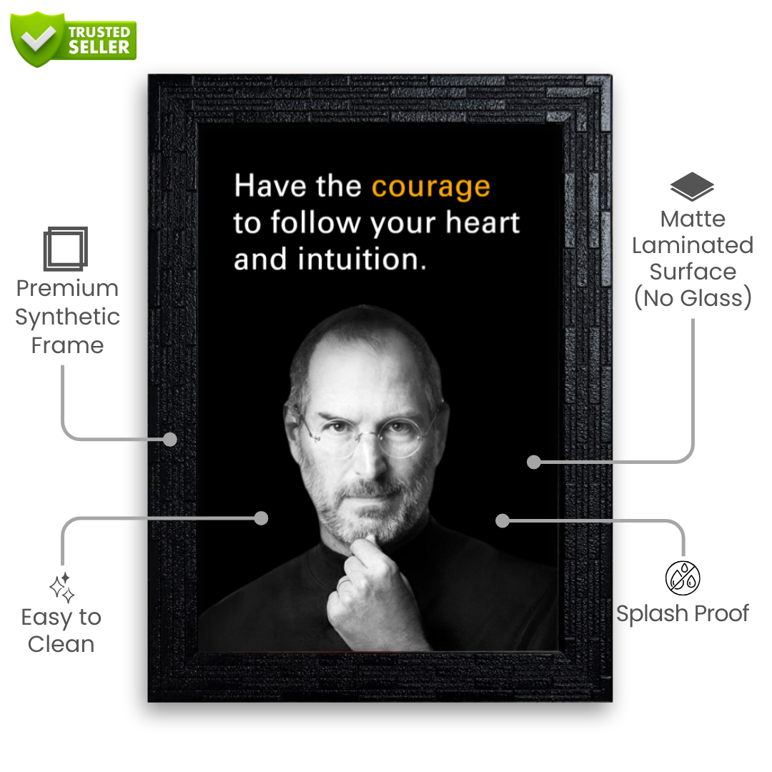 Inspirational Steve Jobs Quote Frame For Home & Office, Study Room, Wall Decor