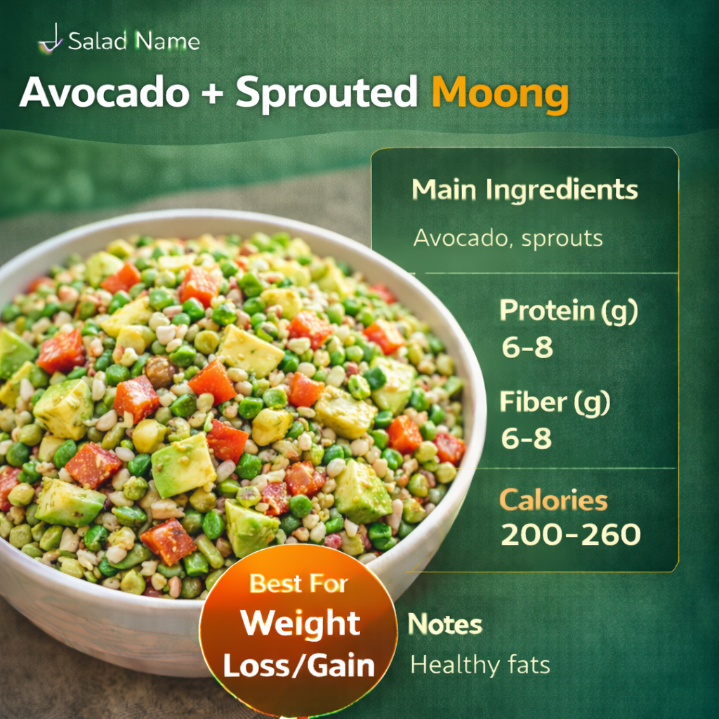 Avocado & Sprouted Moong Salad