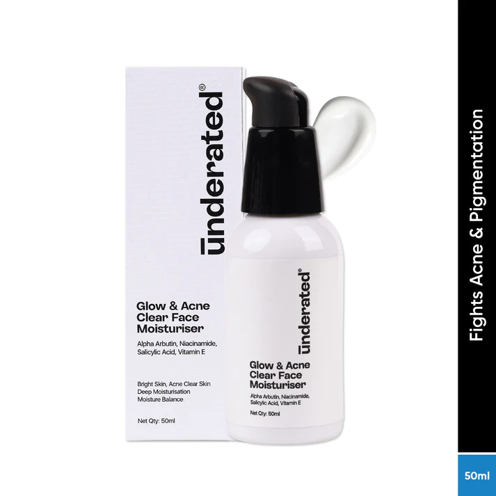 Glow and Acne Clear Face Moisturiser - 50g | Reduces Pimples and Provides Glow