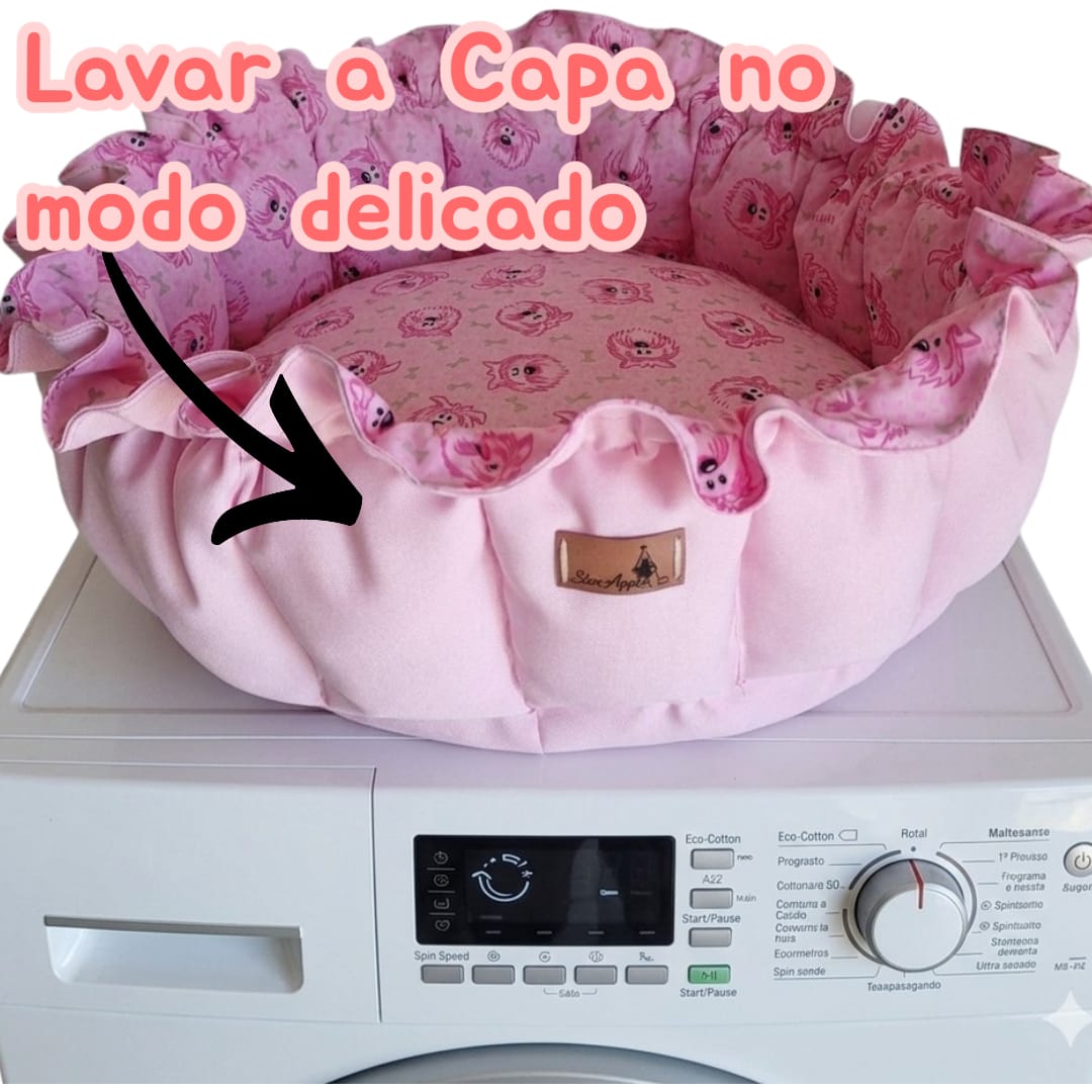 A Cama Almofada Pet Luxo Redonda com Zíper PP 