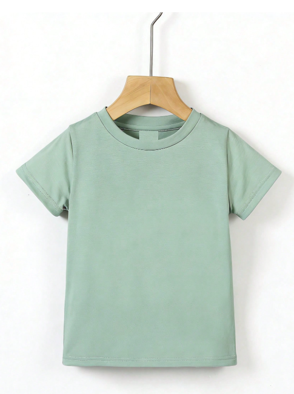 Kids Plain  Light Green Round Neck T-Shirt | 100% Cotton Kids T-Shirt