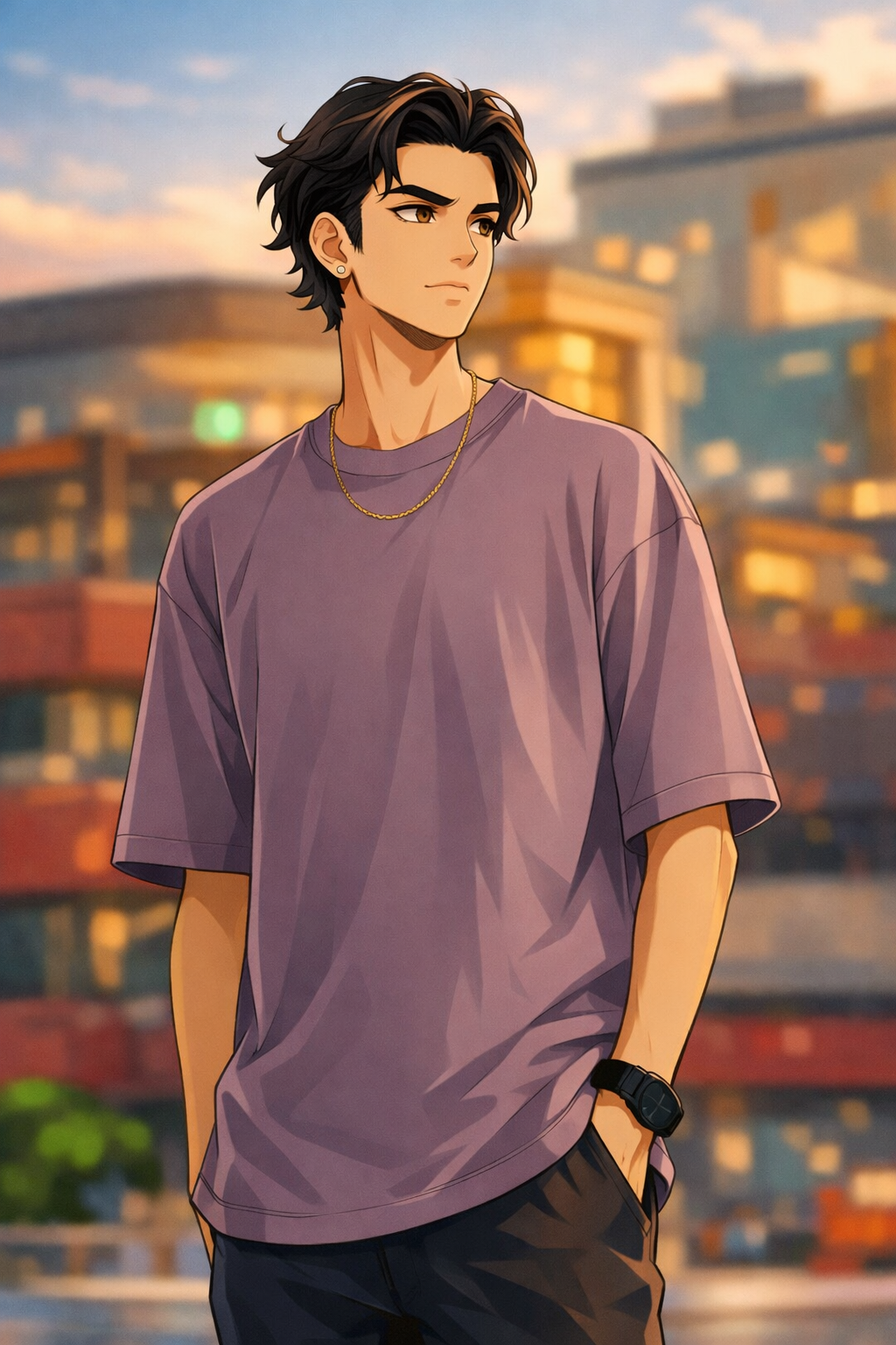 Purple Oversized T-Shirt 240 GSM – Premium Cotton Heavyweight Oversize Tee