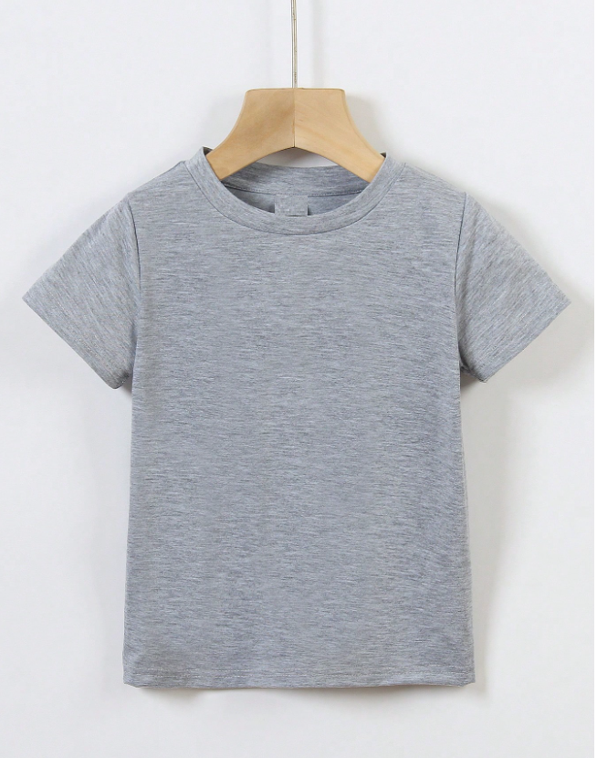 Kids Plain Grey Round Neck T-Shirt | 100% Cotton Kids T-Shirt