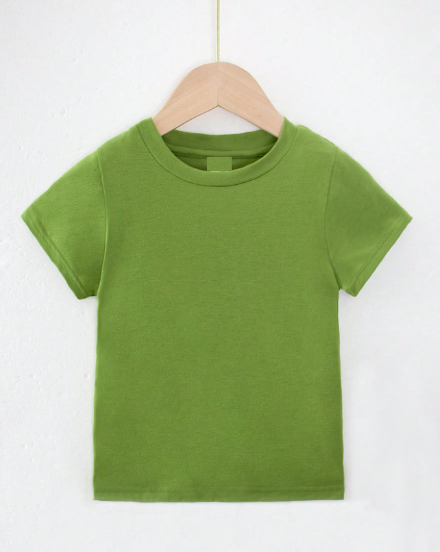 Kids Plain Green Round Neck T-Shirt | 100% Cotton Kids T-Shirt