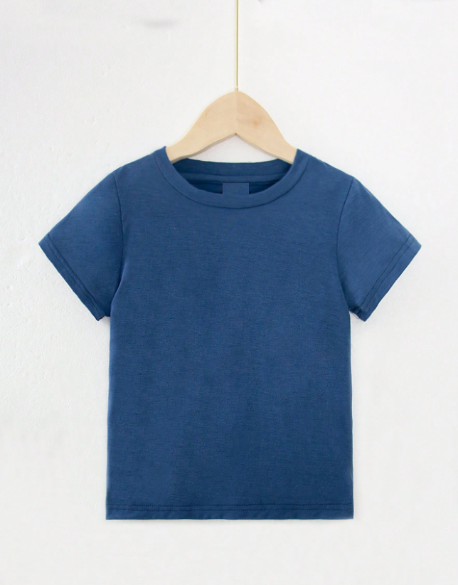 Kids Plain Blue Round Neck T-Shirt | 100% Cotton Kids T-Shirt