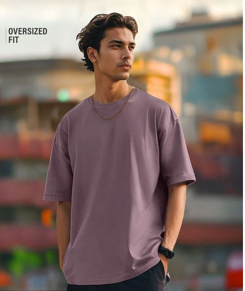 Purple Oversized T-Shirt 240 GSM – Premium Cotton Heavyweight Oversize Tee