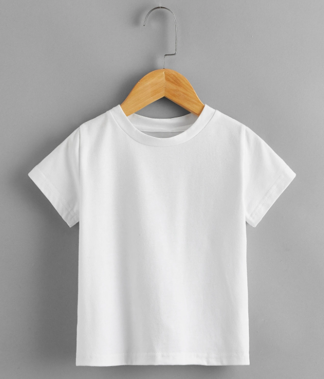 Kids Plain White Round Neck T-Shirt | 100% Cotton Kids T-Shirt