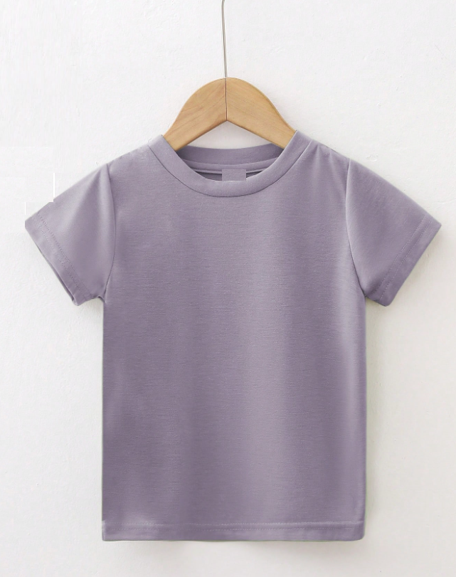 Kids Plain  Light Purple Round Neck T-Shirt | 100% Cotton Kids T-Shirt