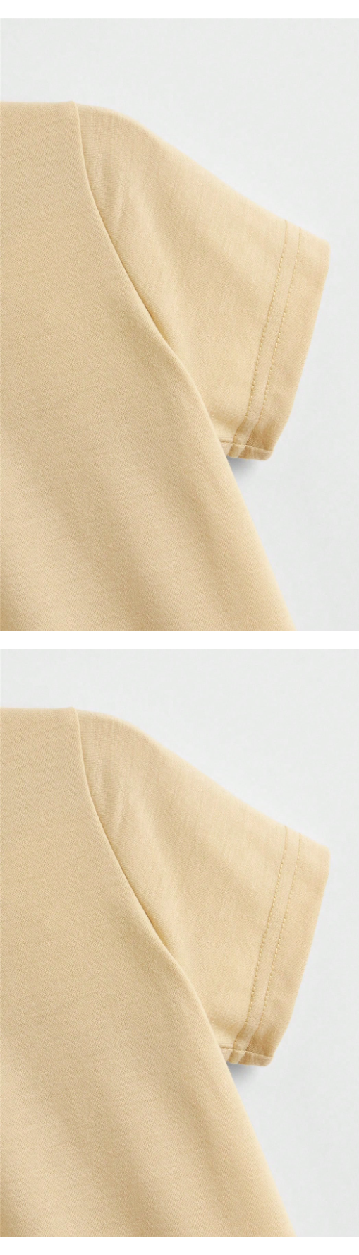 Kids Plain  Light Khaki Round Neck T-Shirt | 100% Cotton Kids T-Shirt