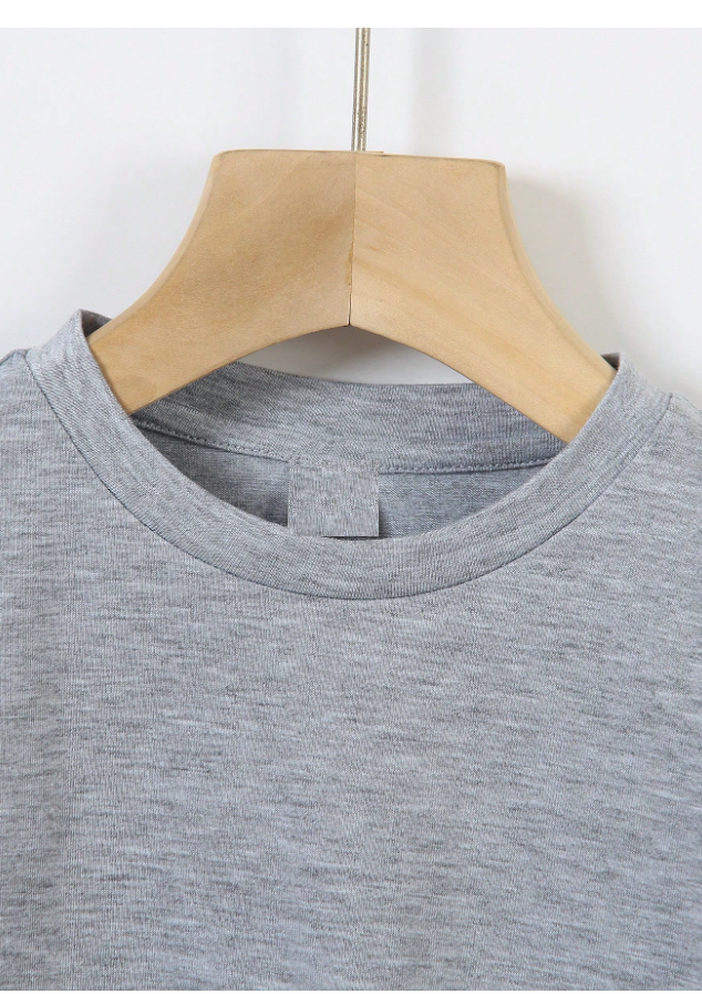 Kids Plain Grey Round Neck T-Shirt | 100% Cotton Kids T-Shirt