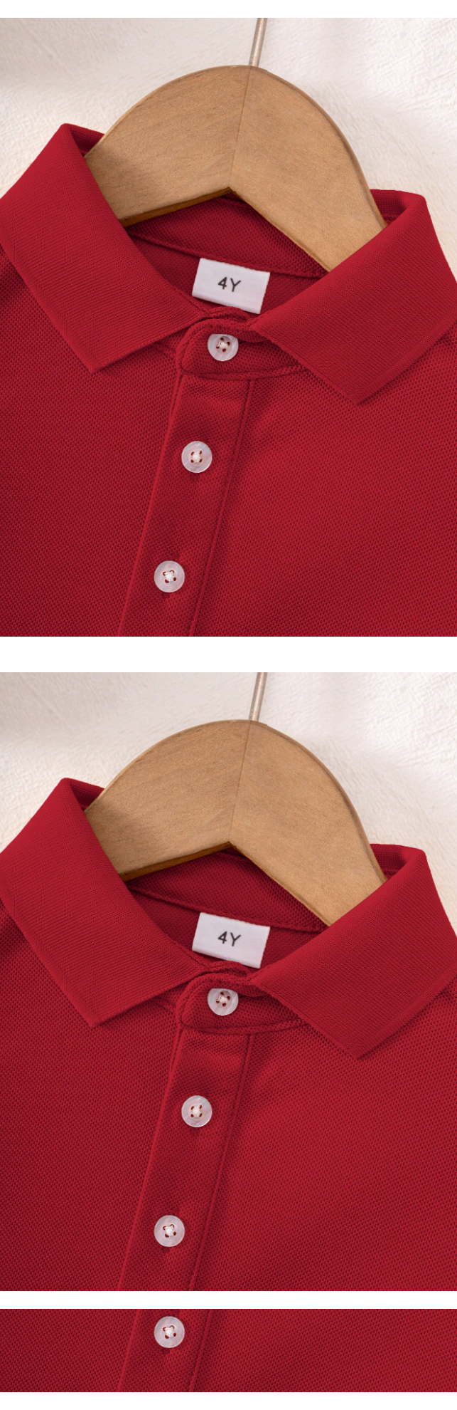 Kids Solid Red Polo T-Shirt