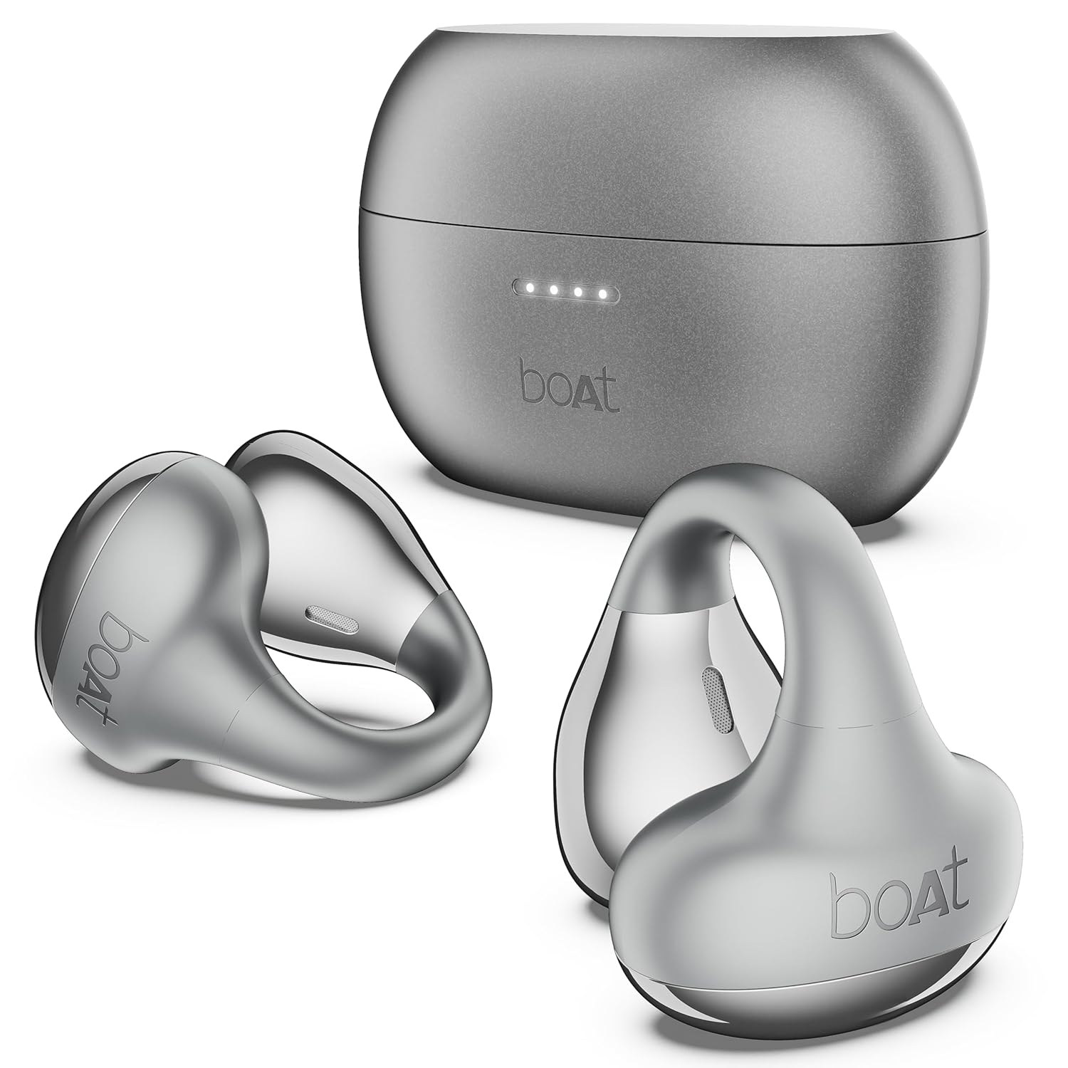 boAt Wireless Earbuds Boat Airdopes Loop OWS Earbuds w/Clip-On Fit, Air Conduction Tech, 50HRS Battery, 4Mics ENx, Dual EQ Modes, 12mm Drivers, 40ms Latency, ASAP Charge, OWS Ear Buds in Ear Bluetooth Earphones