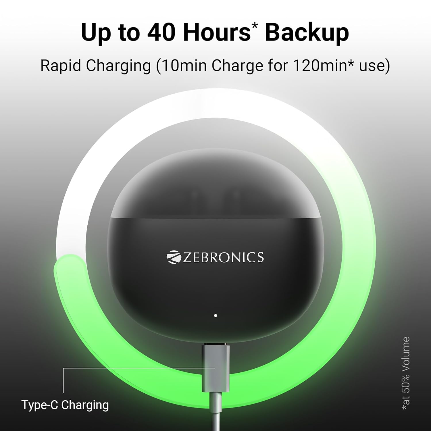 Zebronics Wireless Earbuds ZEBRONICS PODS K3, in-Ear Wireless Earbuds, 40 Hrs Backup, Dual EQ, Quad MIC ENC, 10mm Bass Drivers, Rapid Charging, Bluetooth, Flash Connect, Low Latency Gaming