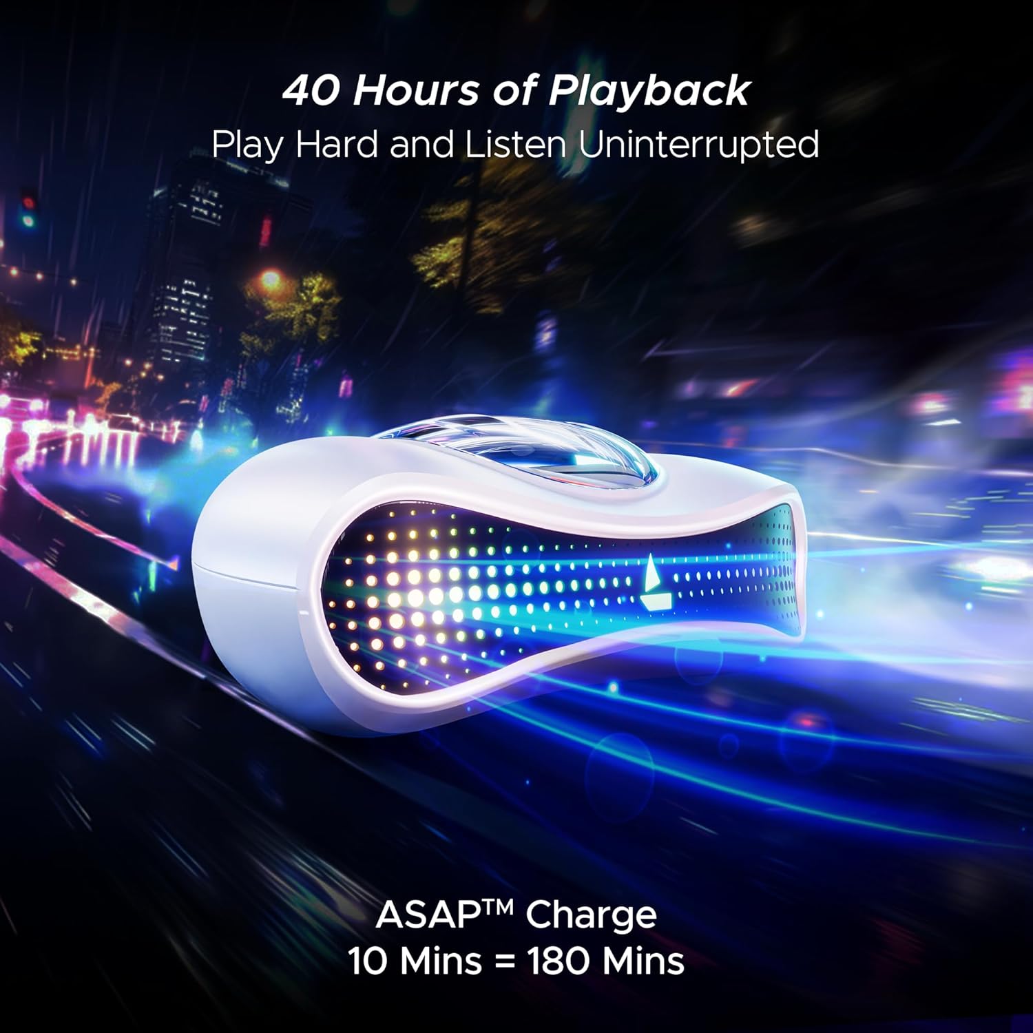 Bluetooth Wireless Earbuds boAt Airdopes Drift TWS Earbuds w/ 40hrs Playback, Beast Mode with 40ms Latency, 4 Mics with ENx, Car-Shaped ID with RGB LEDs, ASAP Charge, IWP Tech, BT v5.4 & IPX4 Resistance