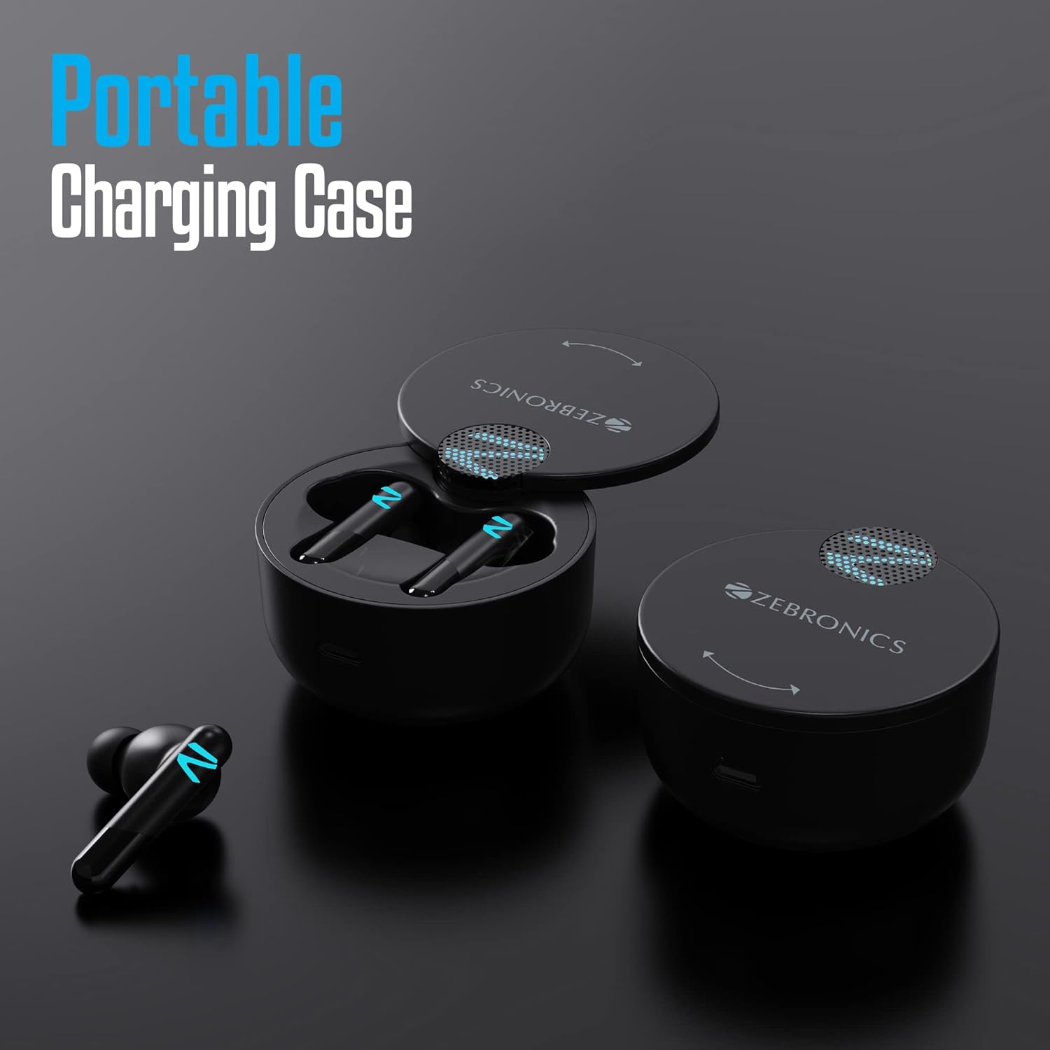 Wireless Splash-Proof Earbuds ZEBRONICS Sound Bomb G1 Gaming Bluetooth True Wireless Stereo in Ear Earbuds, 50Ms Low Latency, AAC Support, Flash Connect, Deep Bass, Splash Proof, Voice Assistant, Bt V5.0 with Mic (Black)