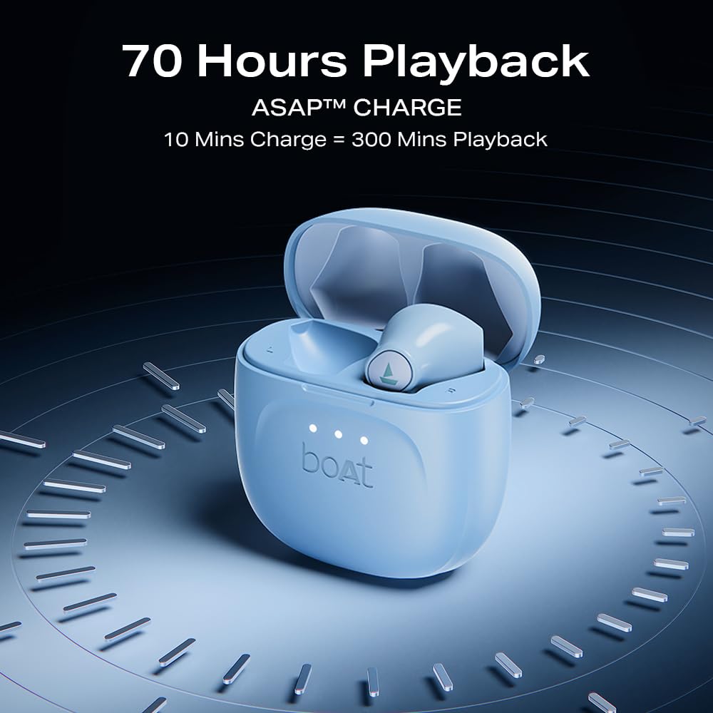 boAt True Wireless Earbuds Boat Airdopes 131 Gen 2, 13mm Drivers, 70H Battery, ENx Tech, Beast Mode 45 ms Low Latency, ASAP Charge, Bluetooth Earbuds, TWS Ear Buds Wireless Earphones 