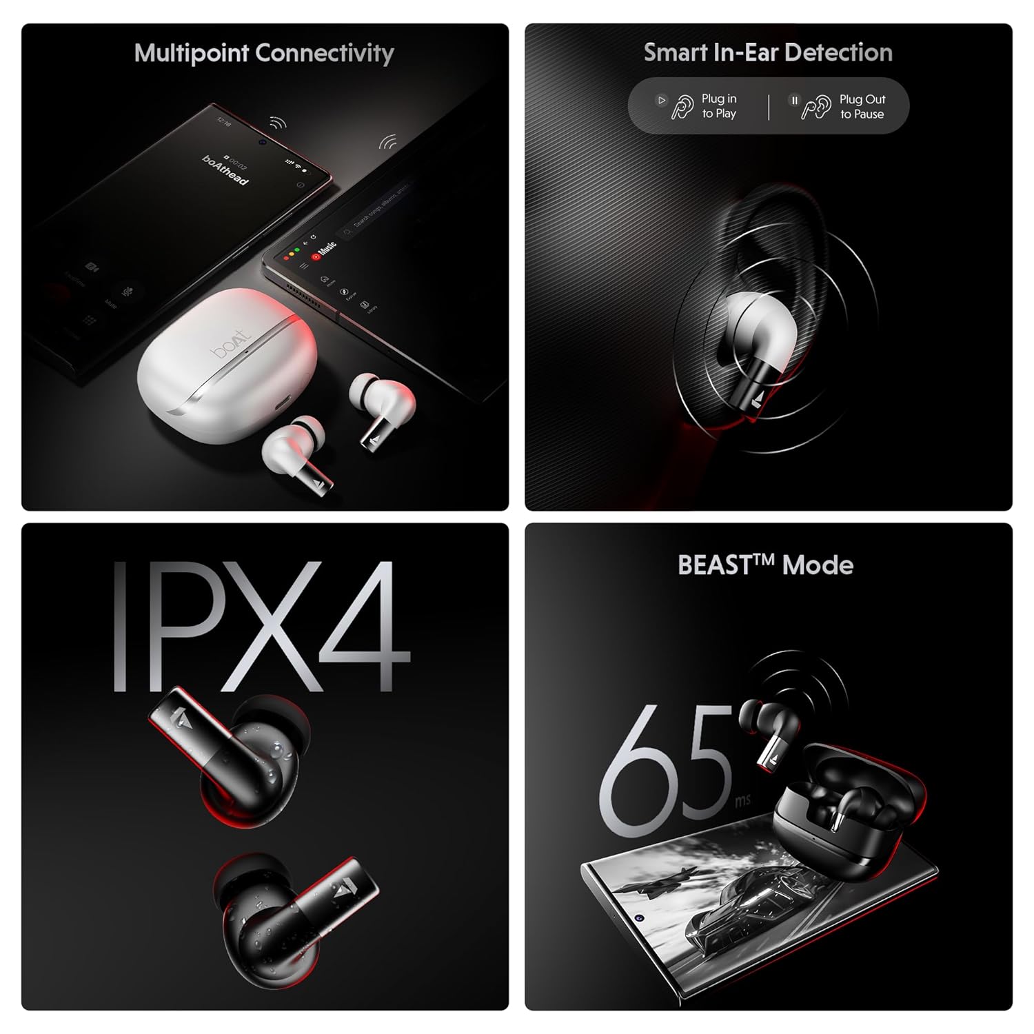 boAt Wireless Earbud boAt Airdopes Ultra Pro (2025 Launch), 100Hrs Battery, Dual Pairing, Spatial Audio, App Support, Fast Charge, 4Mics ENx, v5.3 Bluetooth Earbuds, TWS Ear Buds Wireless Earphones 