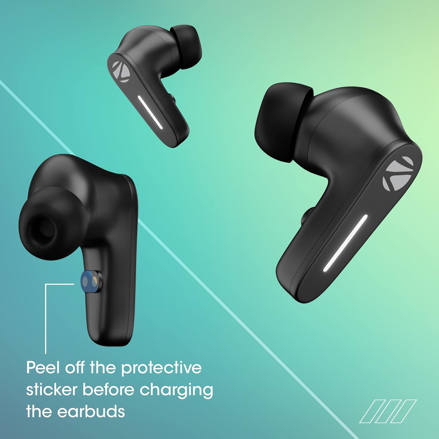 Wireless Bluetooth Earbuds ZEBRONICS Sound Bomb 7 Bluetooth TWS in Ear Earbuds with 60H Playtime, ENC Mic, Rapid Charge, Upto 50ms Gaming Mode, Flash Connect, Voice Assistant, Smooth Touch Control, BT v5.2, Type C