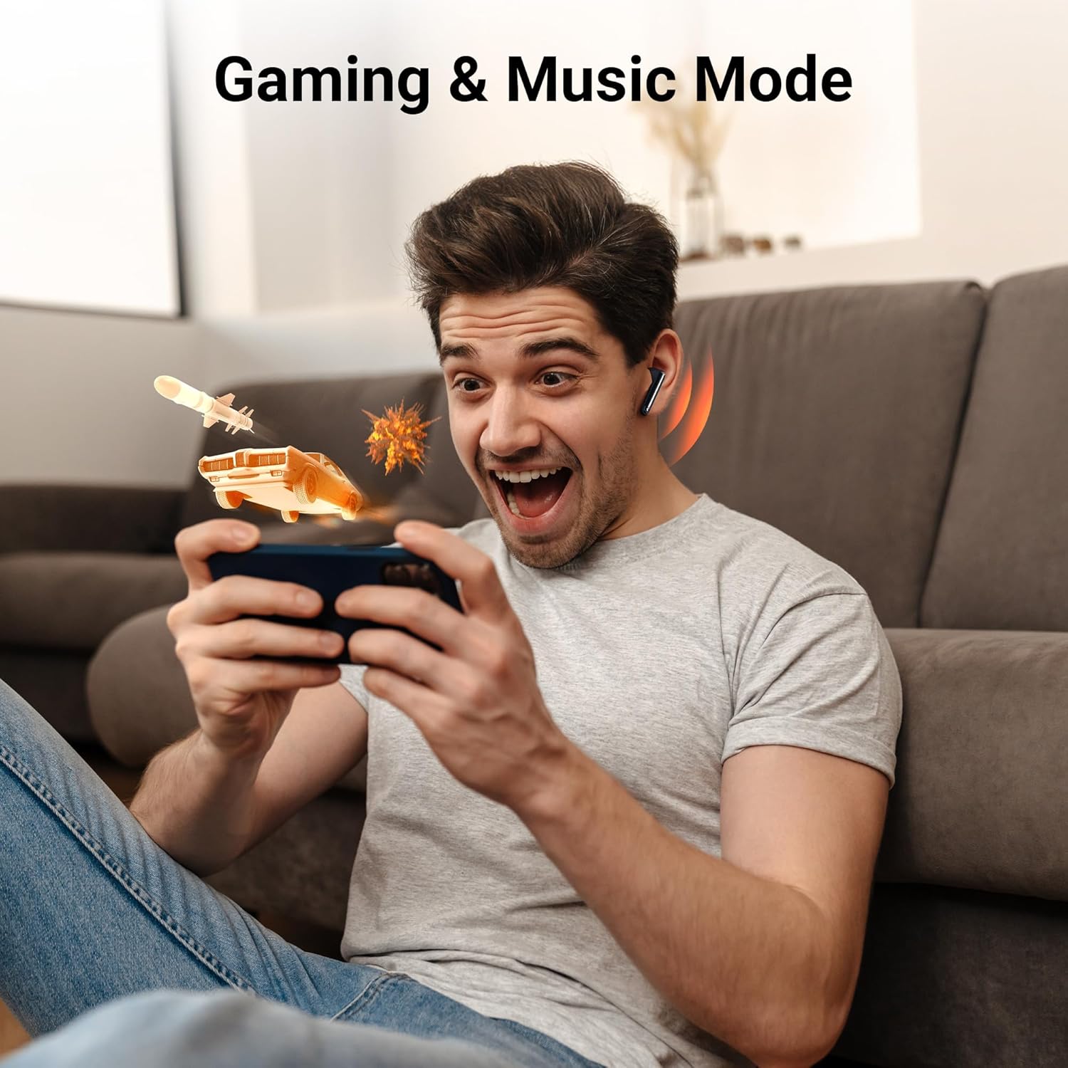 Zebronics Wireless Earbuds ZEBRONICS PODS K3, in-Ear Wireless Earbuds, 40 Hrs Backup, Dual EQ, Quad MIC ENC, 10mm Bass Drivers, Rapid Charging, Bluetooth, Flash Connect, Low Latency Gaming