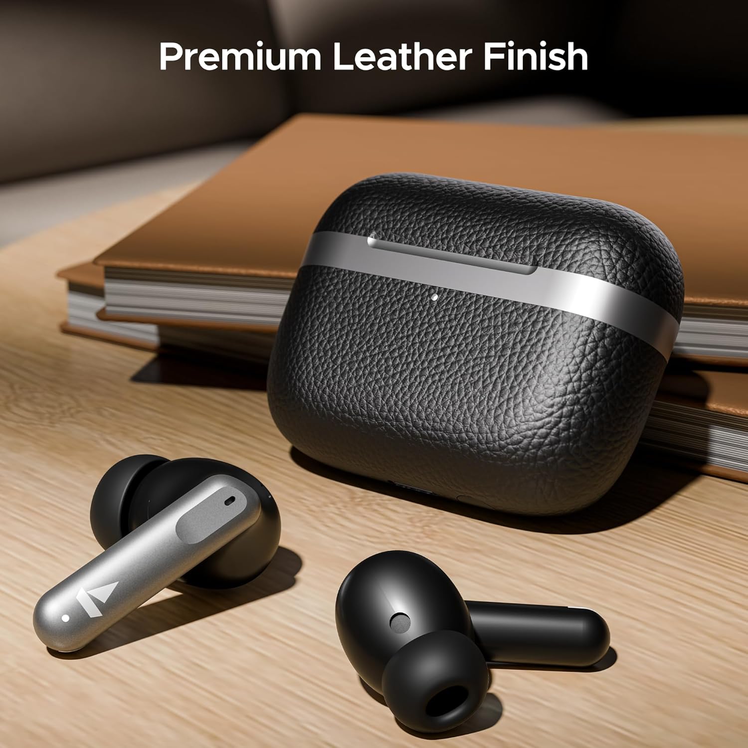 Airdopes 111 Wireless Earbuds boAt Airdopes 111v2, Leather Finish, 4Mics ENx, 50H Battery, 13mm Drivers, Dual Pair,Stream Ad Free Music via App Support, Bluetooth TWS in Ear Earbuds Wireless Earphones 