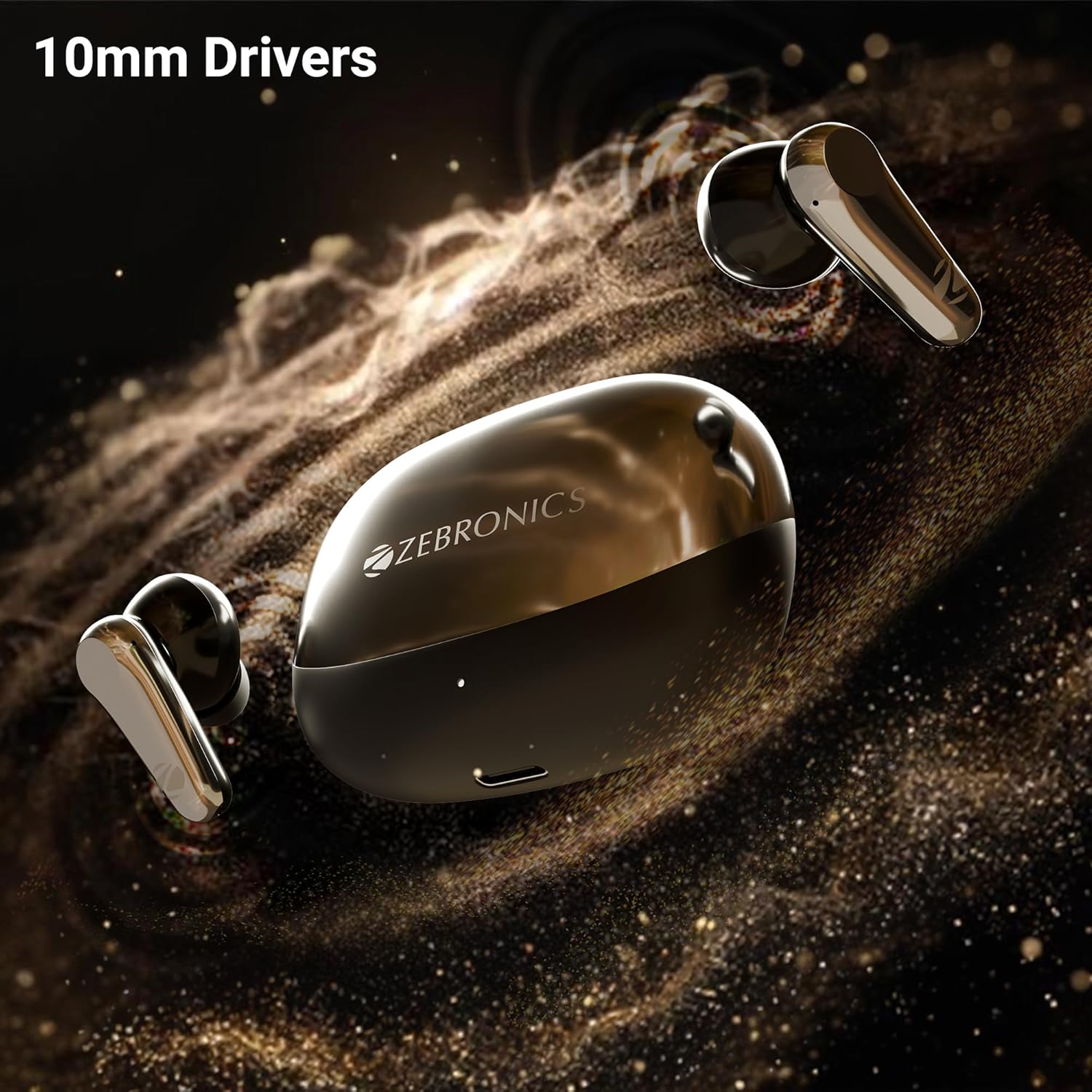 Zebronics Wireless Earbuds ZEBRONICS Monk+, in-Ear, Noise Cancellation Earbuds, Upto 25 Hours Backup, ANC, Flash Connect, ENC, Gaming Mode, Voice Assistant, Bluetooth v5.4, Touch Control