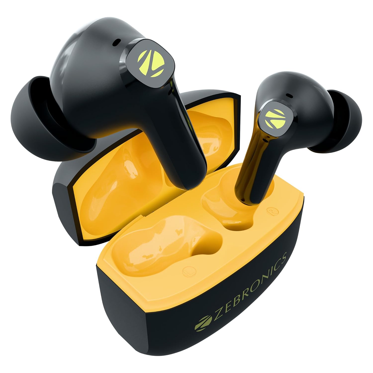 Zebronics Wireless Earbuds Zebronics PODS 141 in Ear Wireless Earbuds, Upto 35 Hrs Backup, Dual EQ, Quad MIC ENC, 10mm Bass Drivers, Rapid Charging, Bluetooth, Dual Pairing, Flash Connect, Low Latency Gaming