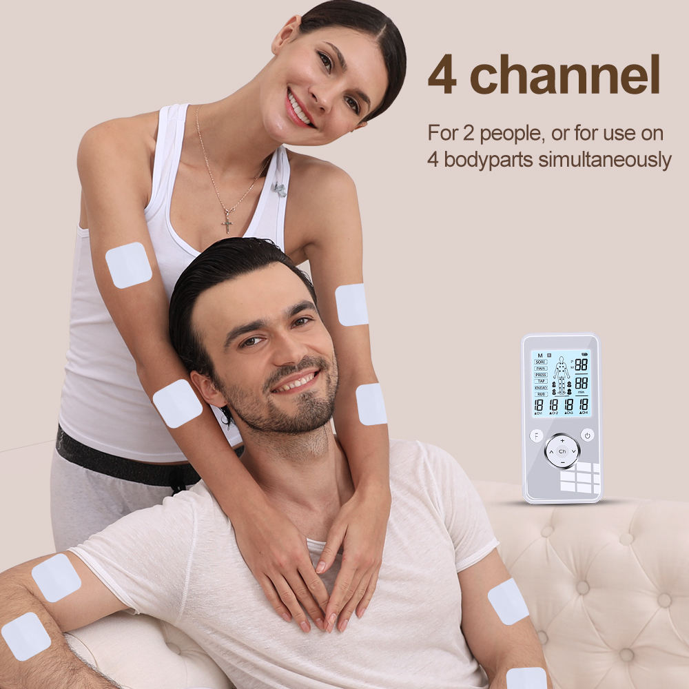 Electric TENS Digital Massager 4 Channel Tens Unit Muscle Stimulator Pulse Massager  for Pain Relief