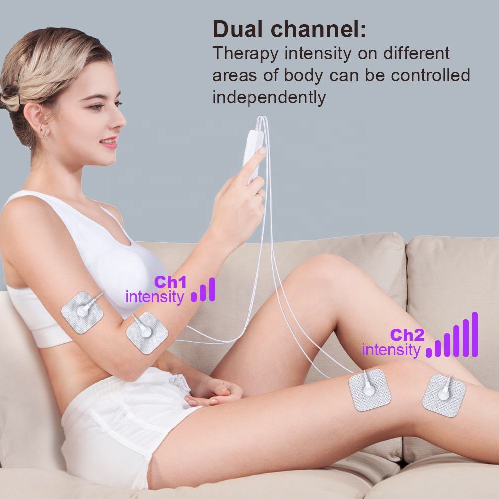 Dual Channel TENS EMS Unit 12 Modes Intensity Muscle Stimulator Pain Relief Mini Machine Pulse Massager