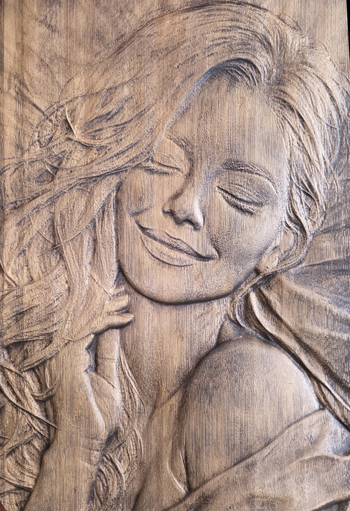 Gentle Smile - Wood Carving