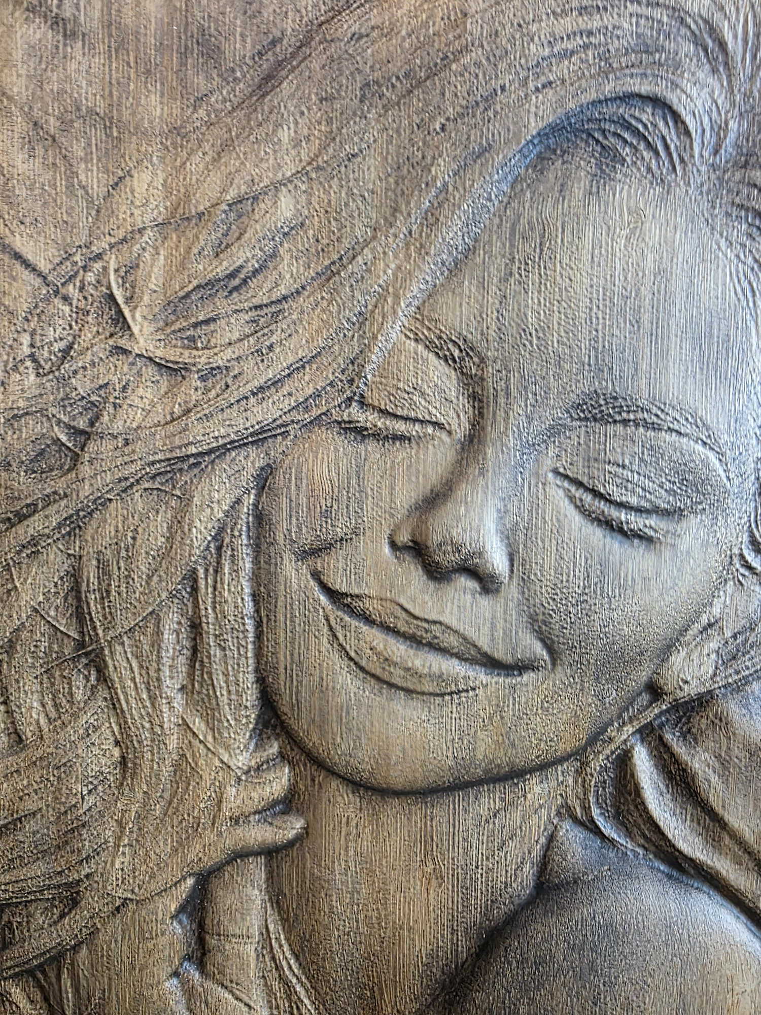 Gentle Smile - Wood Carving