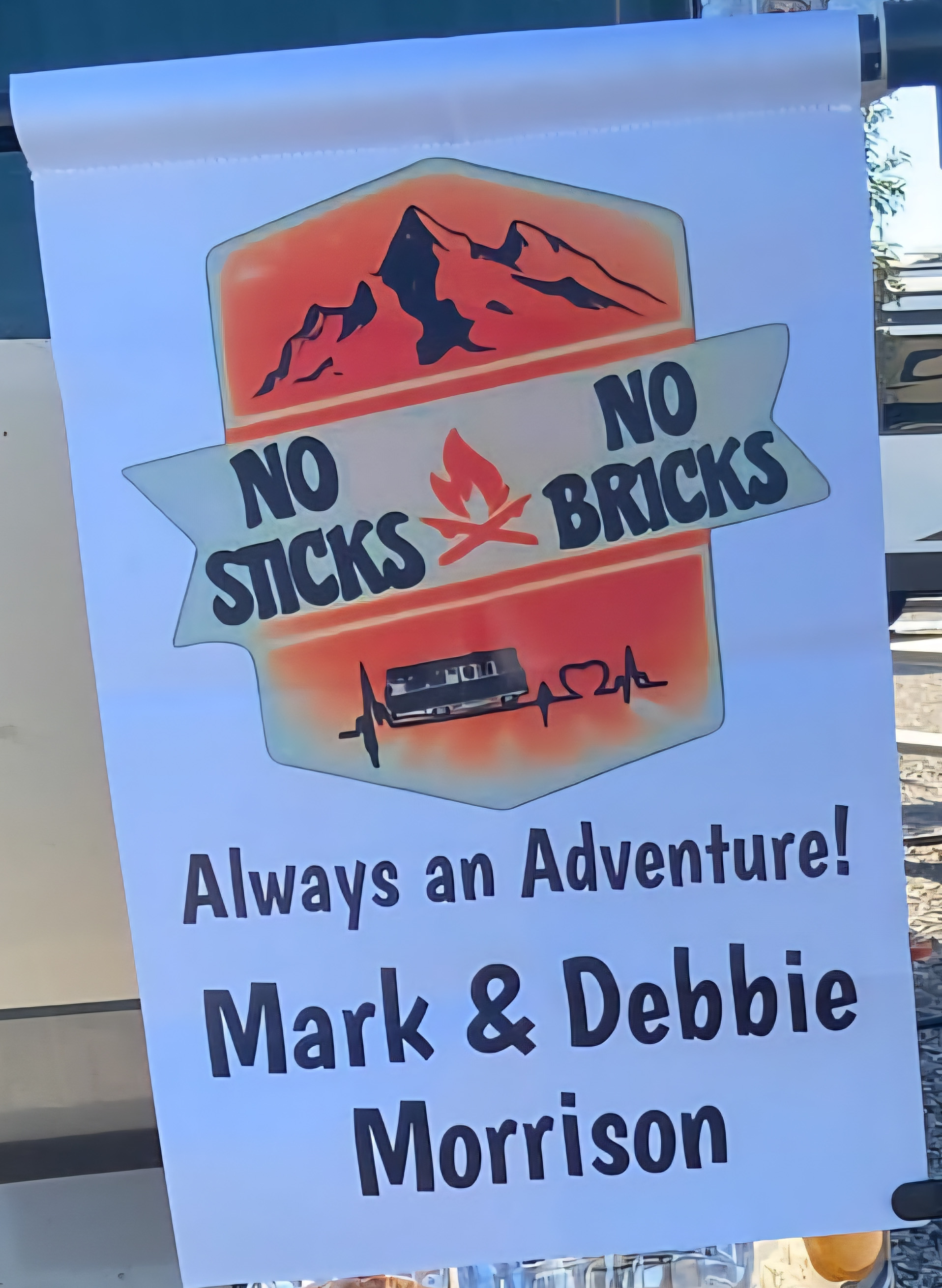 No Sticks Squad Camping Flag