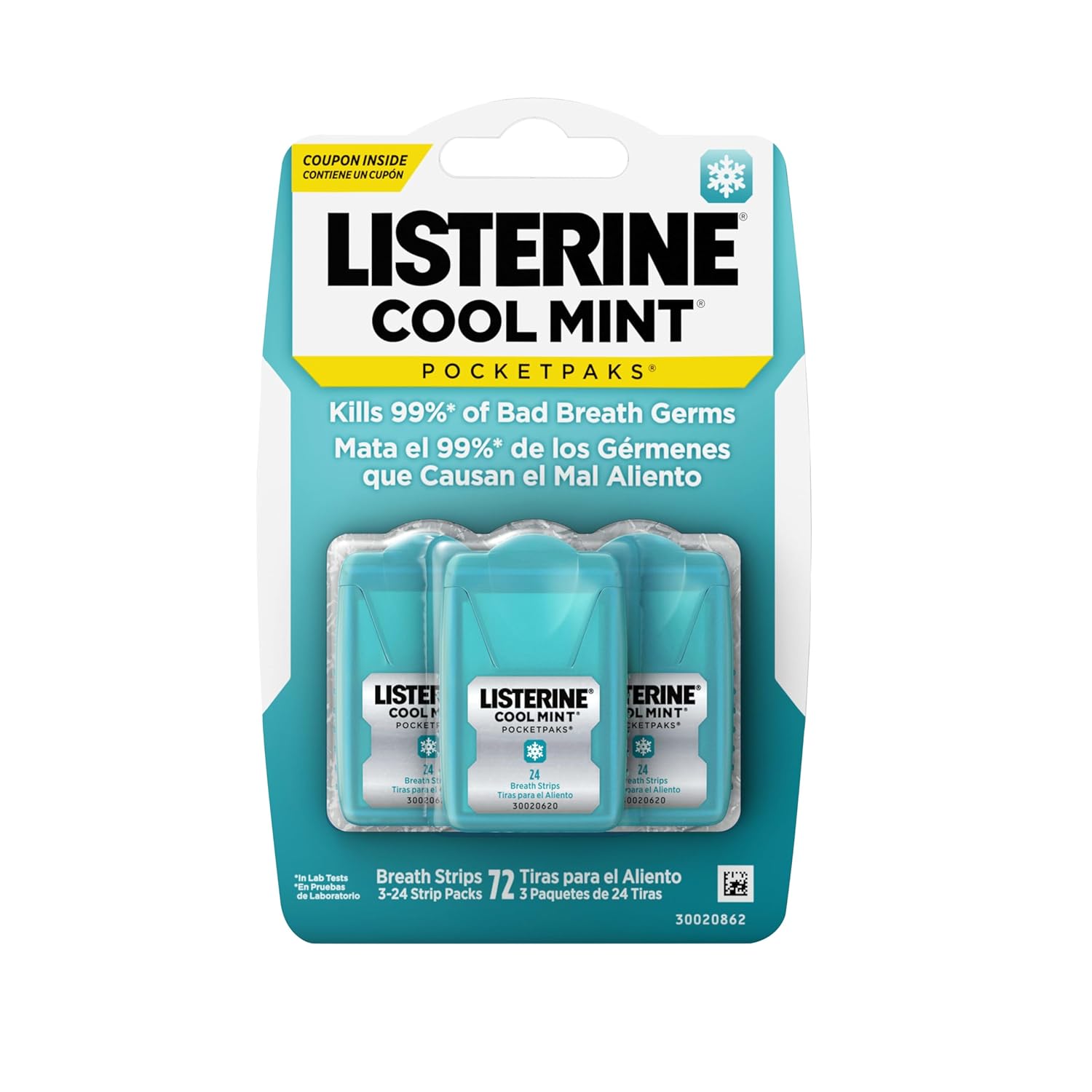 Listerine PocketPaks Cool Mint Breath Strips, Portable Pocket-Sized Oral Care Mouth Freshener
