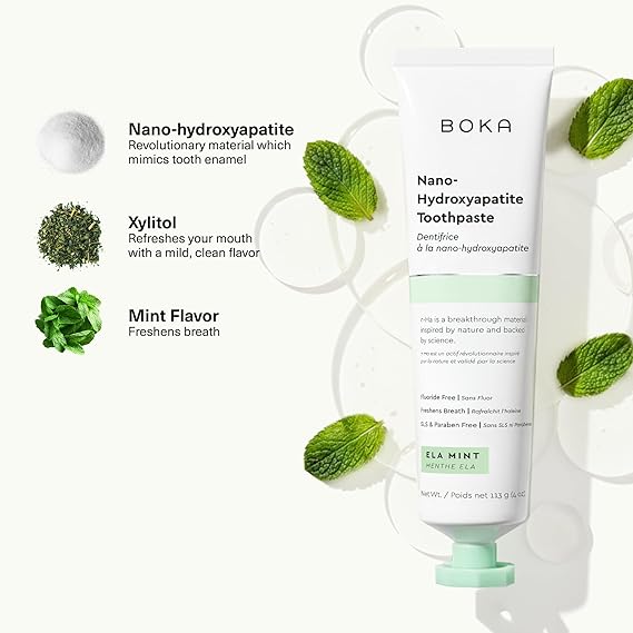 Boka Fluoride Free Toothpaste, Nano Hydroxyapatite Toothpaste,