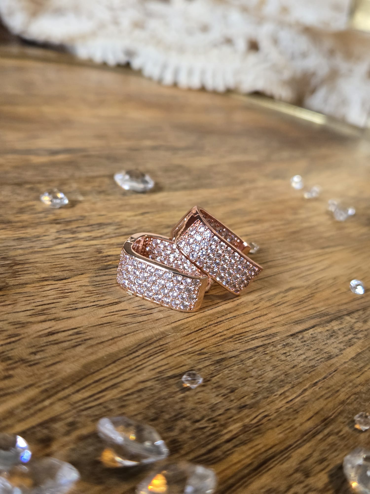 Rose Gold Earrings zircon