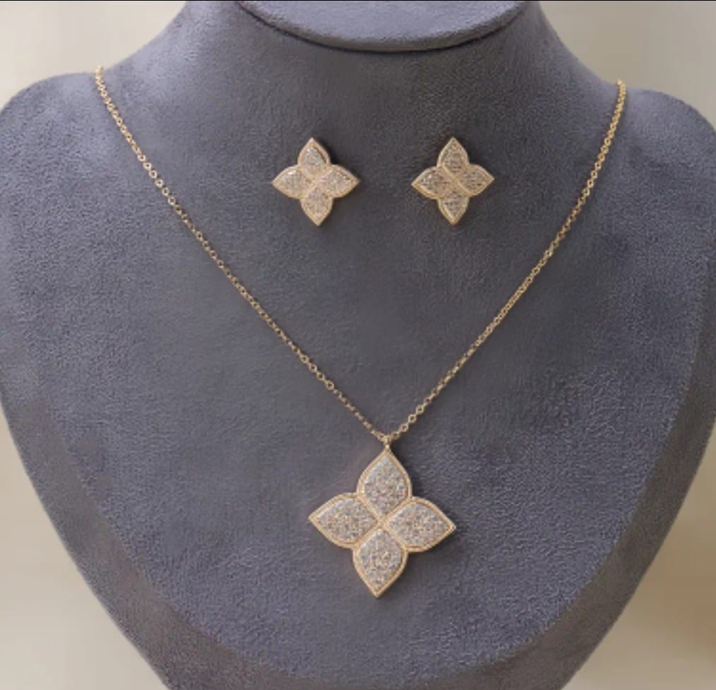 Set Flower Pendant Jewelry 