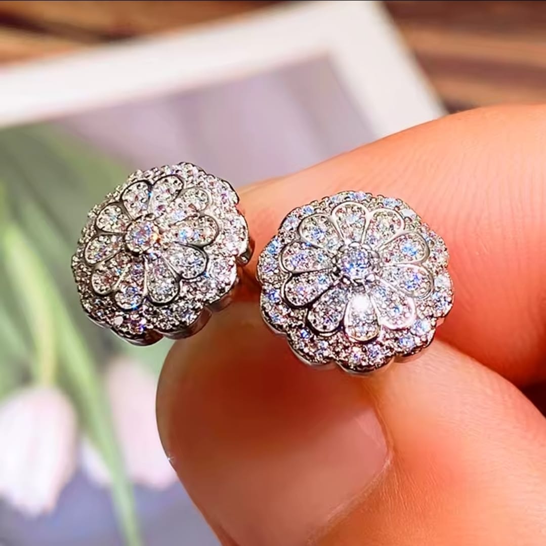 Zircon Flower Earrings