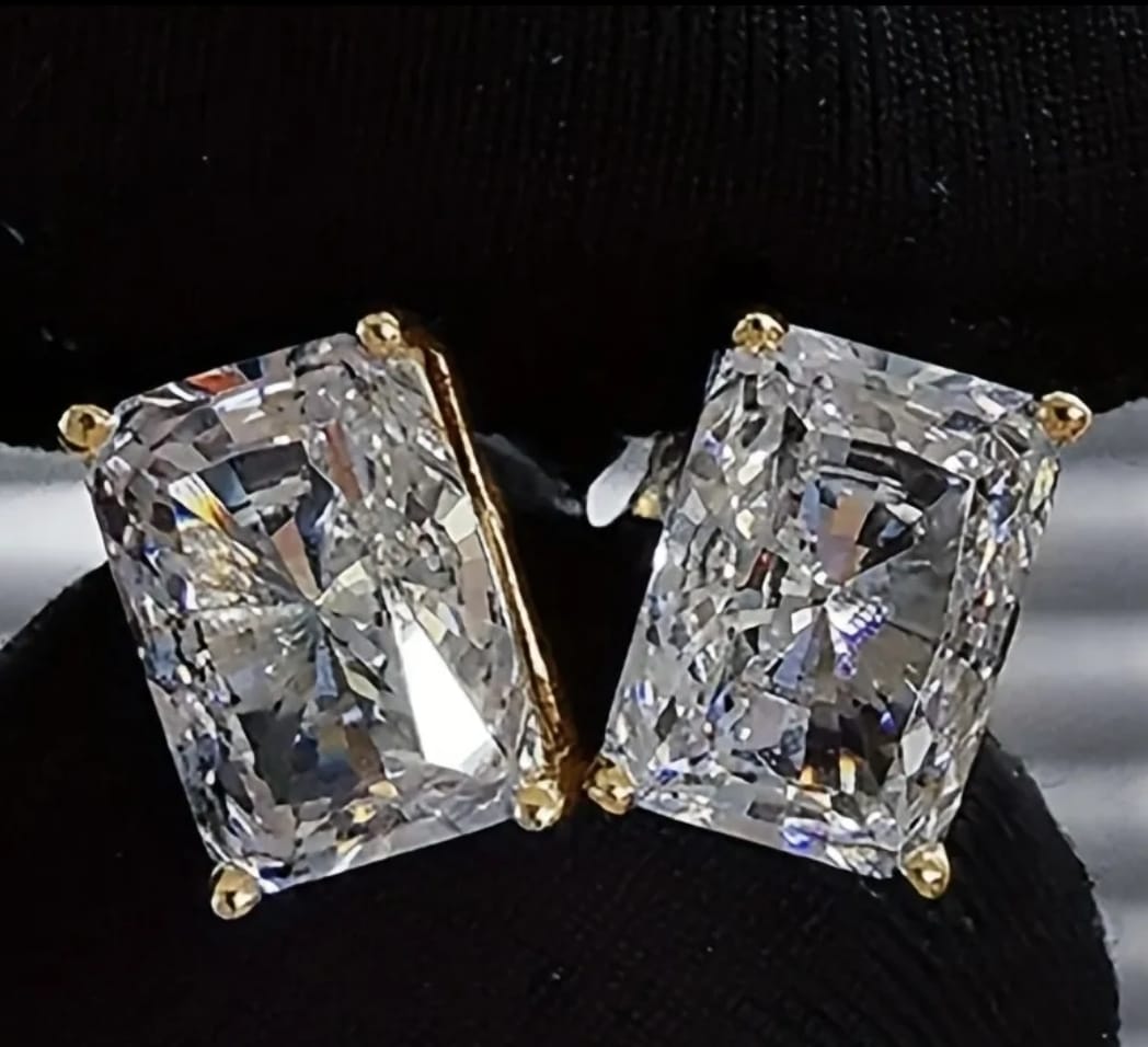 Radiant Cut Zircorn Stud Earrings