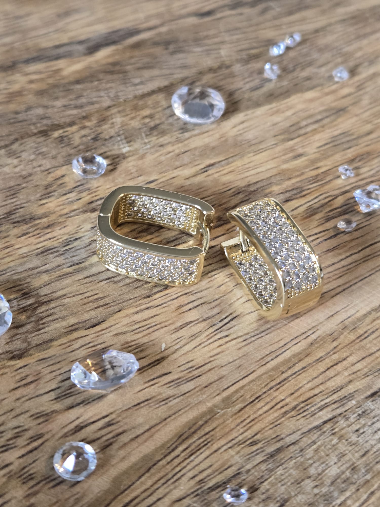 Gold Zircon-studded Earrings