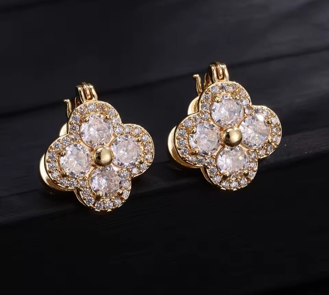 Luxury Floral Gold Plated Earrings