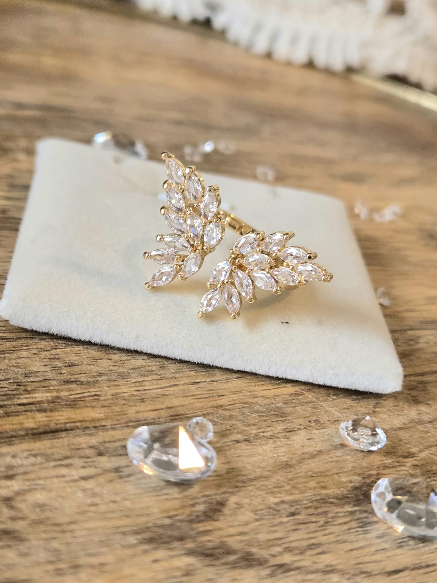 Gold Butterfly Crystal Ring