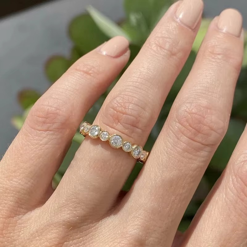 Round Cubic Zirconia Ring for Women GOLD